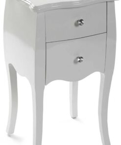 Versa Cagliari Mesilla de Noche Mesa pequeña o Auxiliar para el Dormitorio o Salón, con 2 cajones, Medidas (Al x L x An) 71 x 35 x 40 cm, Madera, Color Blanco