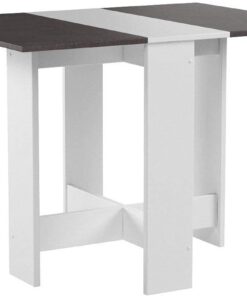 Symbiosis Papillon, Mesa plegable, Blanco y Efecto Cemento 103/67/28x76x73,4 cm