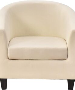 Funda elástica for sillón Chesterfield de 1 Plaza, 2 Piezas, Fundas for sillón de cóctel Antideslizantes de Color sólido con Funda de Asiento for Bar, Sala de Estar, Dormitorio, Club(Beige)