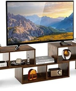 FANTASK Mueble de televisión de 3 Piezas, se Puede Combinar libremente, Mesa de televisión para televisores de hasta 65", Mueble bajo para TV, Estante de Almacenamiento Multifuncional, Color marrón