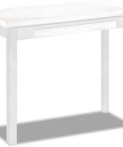 Astimesa - Mesa de Cocina Tipo Libro con Cajón - Mesa con Tapa de Madera Laminada en Color Cervino - Estructura Madera Laminada Blanca - Mesa Extensible de 80 x 40 cm a 80 x 80 cm