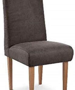 CAVADORE Silla de Comedor Kira/Silla tapizada para Cocina, Comedor o Cocina en imitación de Cuero/Compatible con Muebles de Cocina Kira / 48 x 103 x 62 / Microfibra Gris