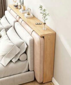 Genérico Mesas Consola con Almacenamiento, Escritorio para Pasillo, Mesa Auxiliar Estrecha, Mesa Consola Natural, Mesa Larga de Madera Maciza detrás del sofá, Mesa pequeña Estrecha de Pino para entra