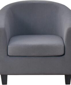 Funda elástica for sillón Chesterfield de 1 Plaza, 2 Piezas, Fundas for sillón de cóctel Antideslizantes de Color sólido con Funda de Asiento for Bar, Sala de Estar, Dormitorio, Club(Cenere)