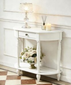 Genérico Mesas Consola con Almacenamiento, Escritorio para Pasillo, Mesa Auxiliar Estrecha, Mesa Consola de Madera Maciza con cajón y Estante para Entrada y Sala de Estar.