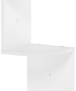 Furinno Rossi Cuña Flotante para Montaje en Pared de 5 Niveles con Estante Radial, Blanco