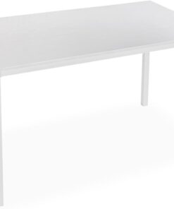 Versa Amaia Mesa de Comedor para Cocina, Terraza, Jardín o Comedor, Medidas (Al x L x An) 76 x 80 x 140 cm, Madera y Metal, Color Blanco