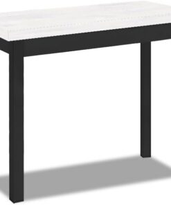ASTIMESA Mesa de Cocina Extensible de Libro sin cajón - 80x40 cm (80x80 cm) - Estructura Color Negra - Tapa Laminado Color Boreal