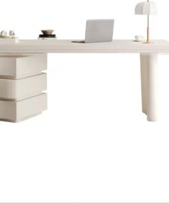 Mesa ordenador Escritorio y silla combinados con cajón de almacenamiento, color crema, for escribir, for PC, for el hogar, la oficina, mesa de estudio, color blanco Escritorio gaming(140*70*75cm)