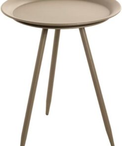 HAKU Mesa Auxiliar Redonda de Metal Verde, mesita de salón Redonda pequeña - Dimensiones: 47 cm de Alto x 38 cm de diámetro Estilo: Moderno