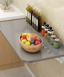 Genérico Escritorio Plegable de Pared, Mesa de Comedor Plegable con alas abatibles para Montaje en Pared: Escritorio Que Ahorra Espacio para el hogar, la Oficina y la Cocina (Gris, 40x30cm/16x12in)