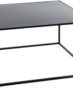 HAKU Mesa Auxiliar de Metal Negro, Mesa de salón pequeña - Dimensiones: An 70 x Al 40 x Pr 70 cm Estilo: Moderno