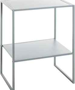 HAKU Mesa Auxiliar de Metal Gris, Mesa de Centro pequeña - Dimensiones: An 45 x Al 60 x Pr 35 cm Estilo: Moderno