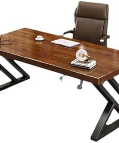 Genérico Escritorio Gaming Moderno, Tablero de Madera Maciza y Estructura de Metal, Mesa de Ordenador compacta para Oficina en casa, Estudio y Escritura, 160 x 80 cm - Solución Elegante y Duradera pa