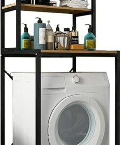 MAGIC SELECT Estantería Superior para Lavadora | Estante Organizador de Baño Ahorra Espacio, Mueble de Almacenamiento para Cuarto de Baño, 3 Niveles, Madera E1 y Acero