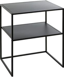HAKU Mesa Auxiliar de Metal Negro, Mesa de Centro pequeña - Dimensiones: An 50 x Al 60 x Pr 40 cm Estilo: Moderno