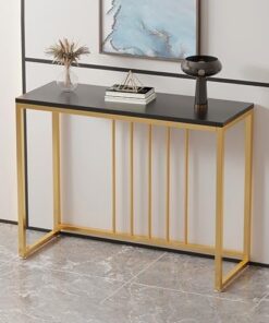 Genérico Mesa Auxiliar para sofá de Entrada con Base de Metal, Mesa Consola para Pasillo, Mesa Auxiliar Delgada detrás del sofá, Estante para Entrada, Mesa Consola de Madera, Mesa Auxiliar contemporá