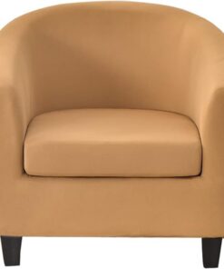 Funda elástica for sillón Chesterfield de 1 Plaza, 2 Piezas, Fundas for sillón de cóctel Antideslizantes de Color sólido con Funda de Asiento for Bar, Sala de Estar, Dormitorio, Club(Camel)