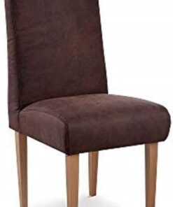 CAVADORE Silla de Comedor Kira/Silla tapizada para Cocina, Comedor o Cocina en imitación de Cuero/Compatible con Muebles de Cocina Kira / 48 x 103 x 62 / Microfibra Marrón
