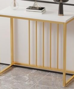Genérico Mesa Consola con Almacenamiento, Escritorio para Pasillo, Mesa Auxiliar Estrecha, Mesa Consola, Mesa de Entrada con Estructura metálica para Pasillo, vestíbulo, Cocina, Sala de Estar y comed
