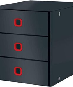 Leitz Módulo de Clasificación Click & Store, 3 Cajones para Archivar Papeles y Documentos, Archivador de Cartón Tamaño A4 con 3 Alturas para el Hogar/Oficina, Gama Cosy, Gris Terciopelo, 53680089
