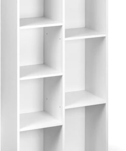 Amazon Basics Libreria con 7 scomparti cubo, Bianco, 50 x 24 x 106 cm | scaffale per ufficio