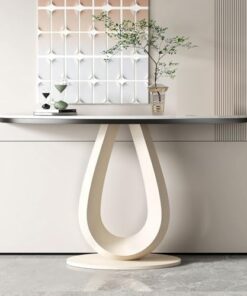 Genérico Mesas Consola con Almacenamiento, Escritorio para Pasillo, Mesa Auxiliar Estrecha, Mesa Consola Moderna con Tablero de mármol y Base de Metal para Sala de Estar, Oficina, Entrada, vestíbulo