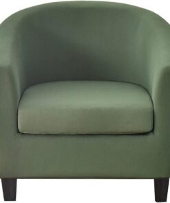Funda elástica for sillón Chesterfield de 1 plaza, 2 piezas, fundas for sillón de cóctel antideslizantes de color sólido con funda de asiento for bar, sala de estar, dormitorio, club(Army Green)