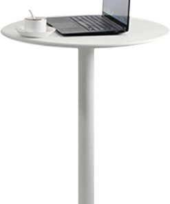 Mesa de Bar Redonda, mesas Altas para Desayuno y Comedor con Base de Metal, Mesa de cóctel, bistró, Pub, Escritorio de café para Sala de Estar, cafetería, Patio, Cocina casera u Oficina (Tam