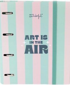 Mr. Wonderful - Carpeta con anillas y folios - Art is in the air - Carpeta con 4 Anillas - Incluye Recambio de Folios - 120 hojas