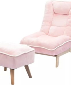 Silla de Oficina Silla de Juego Silla de computadora sofá Perezoso Plegable con Taburete reposapiés sillón reclinable Respaldo Ajustable Silla de salón Silla de sofá Acolchada