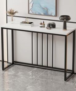 Genérico Mesa Auxiliar para sofá de Entrada con Base de Metal, Mesa Consola para Pasillo, Mesa Auxiliar Delgada detrás del sofá, Estante para Entrada, Mesa Consola de Madera, Mesa Auxiliar contemporá