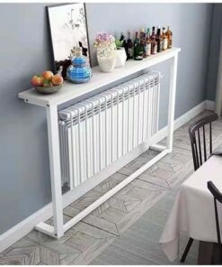 Genérico Mesas Consola, Escritorio de Pasillo con Almacenamiento, Mesa Auxiliar Estrecha para Pasillo, Mesa sobre radiador, Estructura de Acero Duradera y Tablero de Madera Maciza, disipación de calo