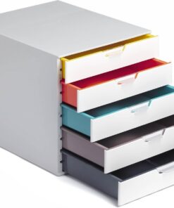 Durable Cajonera VARICOLOR MIX 5, dotada de 5 compartimentos, con etiquetas para etiquetar, 280x292x356 mm, multicolor, 762527