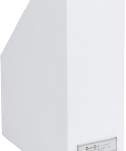 Bigso Box of Sweden Archivador Vertical con Etiqueta para Rotular – Archivador Revistero de Tablero de Fibras y Papel – Organizador de Documentos, Actas o Revistas - Blanco