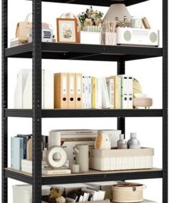 Yaheetech Estanterias Almacenaje Metalica 180x90x30cm Capacidad 175KG Negro | Estanteria de Almacenamiento Garaje Trastero Marco Metal