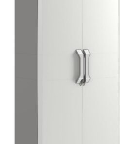Keter Armario Groover Multispace|Almacenaje Interior y Exterior|Resina|Resistente al Agua con 2 Puertas y 8 Baldas regulables en altura|Color Beige/Arena|80 x 45 x 180 cm