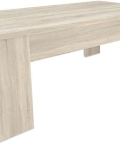 Somnia Descanso - Mesa de Centro, Elevable, Mesita de Salón o Comedor, Color Cambria, Medidas: 90 cm (Ancho) x 50 cm (Fondo) x 46/57 cm (Alto)