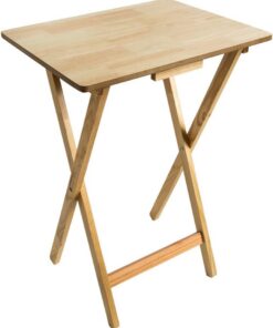 Home Vida Mesa Plegable para Aperitivos, Madera, Natural