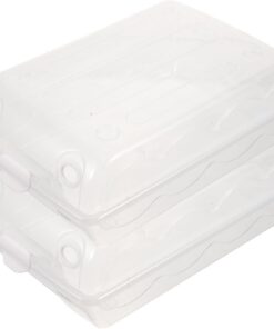 Ciieeo Caja de almacenamiento de zapatos de plástico, 2 unidades, apilable, diseño de riel, blanco, para organizar zapatos debajo de la mesa en casa Varios estilos