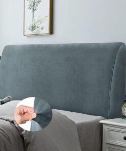 DUJUIKE Funda elástica para cabecero de Cama, Funda Protectora a Prueba de Polvo para cabecera de Cama, Tela Aterciopelada Suave y cómoda (Gris)