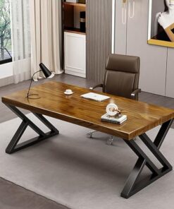 Genérico Escritorio Gaming Moderno con Tablero de Madera Maciza y Estructura de Metal: Mesa de Ordenador compacta para Oficina en casa, Estudio, Escritura y Puesto de Trabajo Ejecutivo (160 cm)