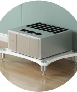 Estantería Hi-Fi para AV de 1 Nivel, Soporte para TV de MDF, Mueble para TV, Mueble para Amplificador Hi-Fi con Patas y trípode, Estante para Amplificador de Potencia, Mueble para Equipo (co