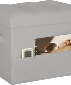 BelugaHelper Otomana plegable de almacenamiento. Taburete reposapiés con asiento acolchado de espuma más gruesa. Otomana de cuero de 330 libras con banco de almacenamiento para sala de estar