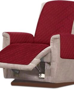Funda para silla reclinable, Cubre Sillones, Fundas Butacas, Protector de Muebles Impermeable, Antideslizante para Sillón de 1 Plaza, para Mascotas y Niños (Rojo Vino)