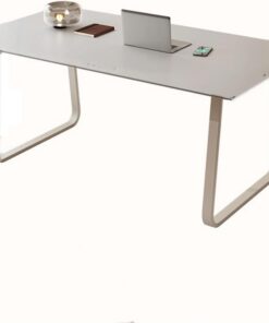 Mesa ordenador Escritorio de viento color crema for estudiantes, hogar, pequeña placa de roca blanca pura, mesa de Pc, escritorio de oficina, rectángulo Simple moderno Escritorio gaming(120*60*75cm)