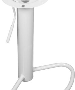 STOBAZA Base Giratoria y Reposapiés de Hierro para Taburete de Bar de Repuesto con Ajuste de en Color Blanco para Cocina, Restaurante y Fiestas