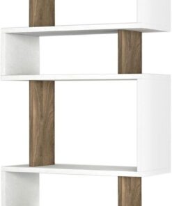 Librería,100% tablero de aglomerado rechapado en melamina, color blanco nogal