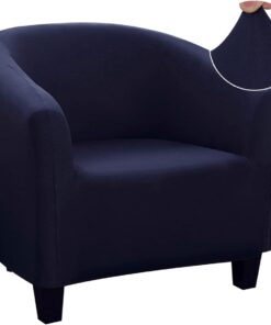 Jaotto Funda de Sillón Elásticas Chesterfield, 1 Pieza Cubre para Sillón Ajustable Universal Extraíbles Lavables, Funda de Sofá de Butacas para Recepción Hotel Sala de Estar(Azul Marino,1 Pieza)