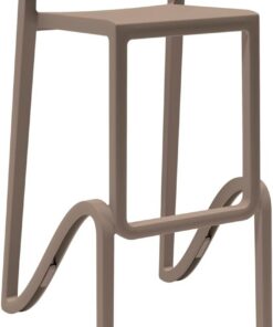 Gardenia Taburete Alto apilable para Interiores y Exteriores de Polipropileno Eolo Pardo, Fabricado en Italia, para casa, Bar, Restaurante